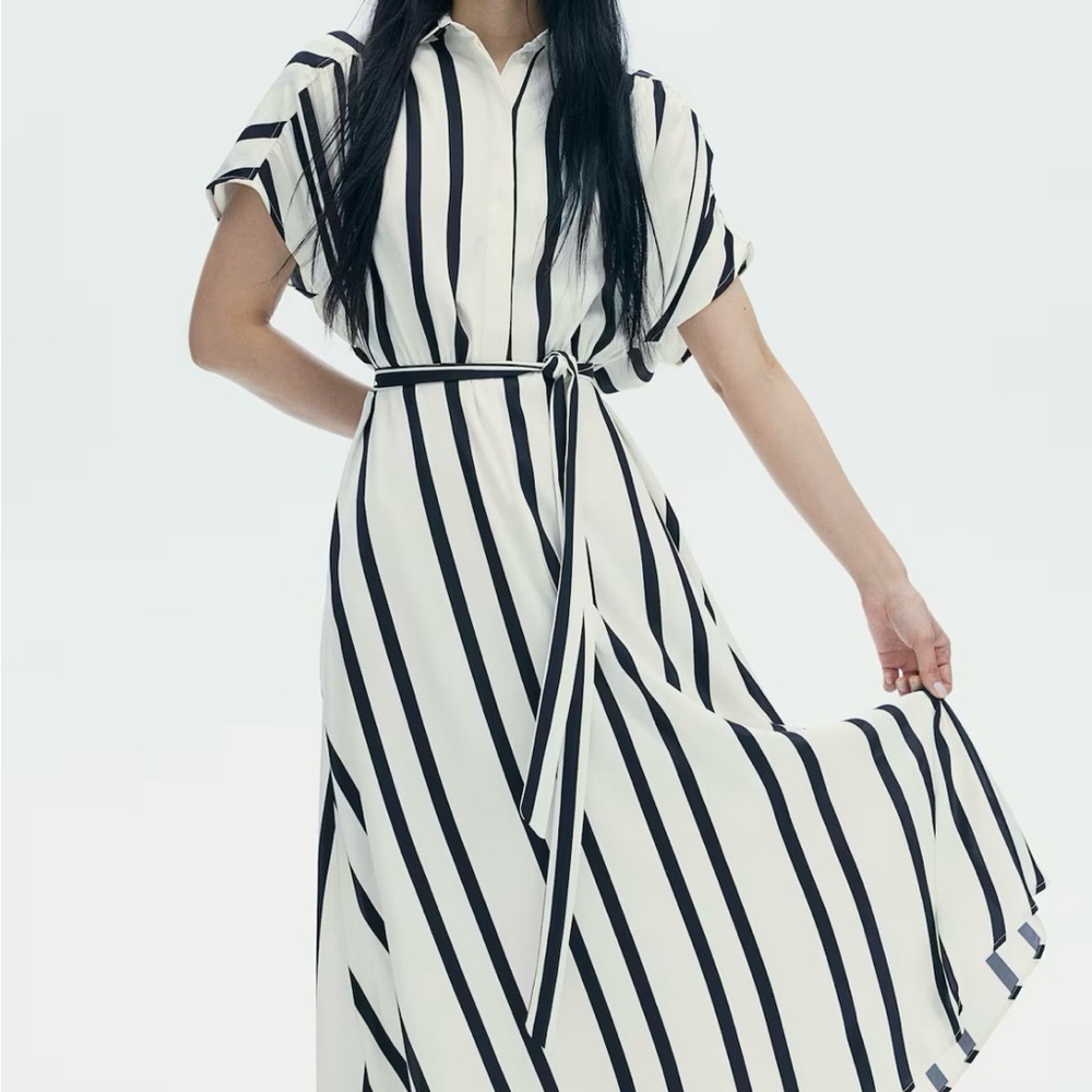 H&M Black and White Dolman Sleeve Sundress